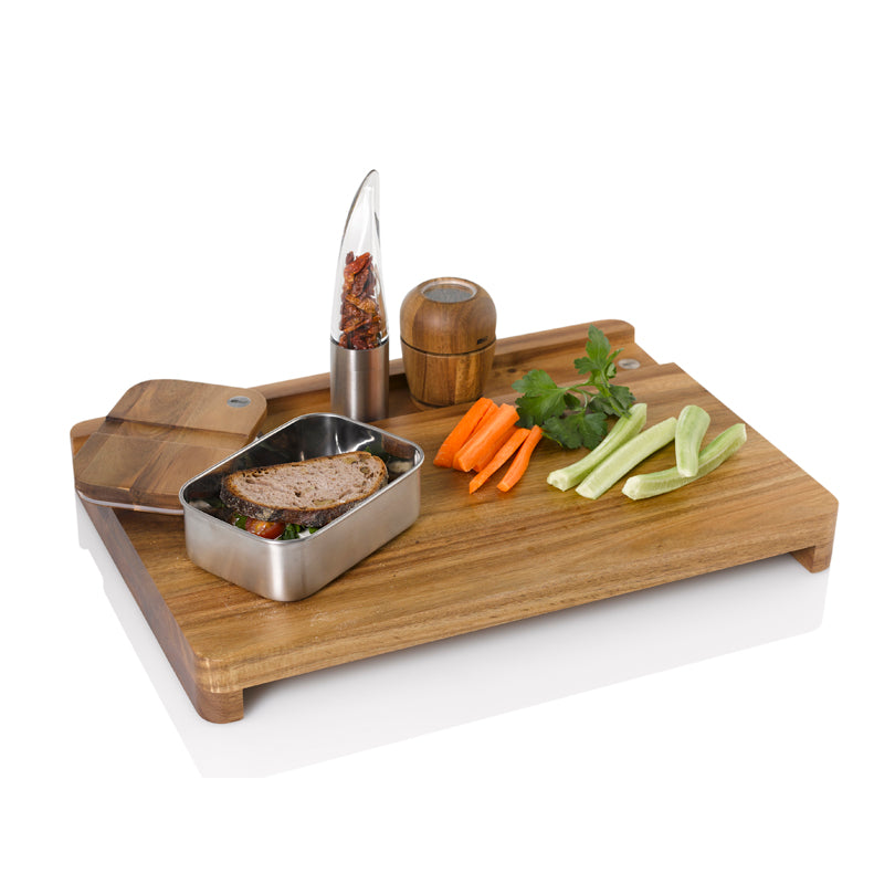 Tagliere con lunchbox integrato "Cotto" cm 48x33,7x5,5/16,5x