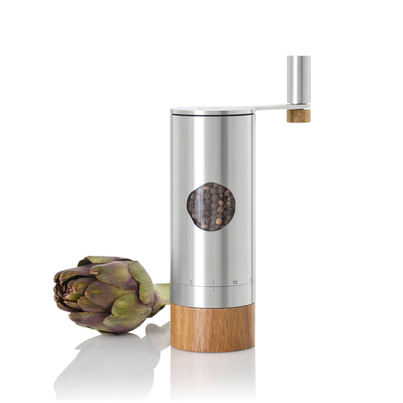 Macina a manovella "PowerMill", per pepe o sale cm Ø6x20