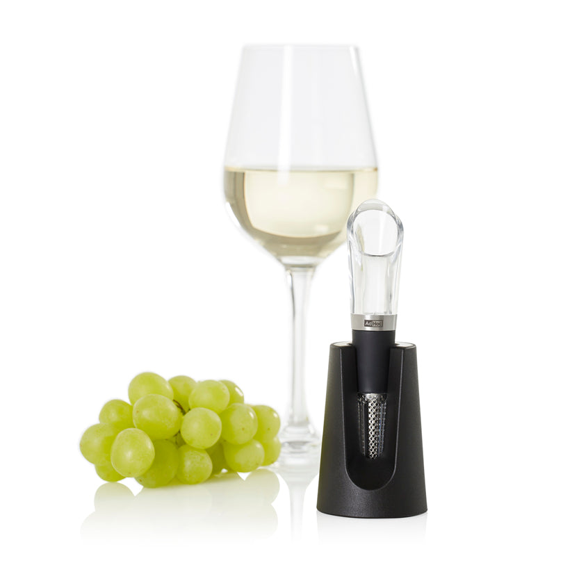 Tappo versatore vino "Vine" con microfiltro integrato, supporto ed appoggio antigoccia cm Ø2,7x13