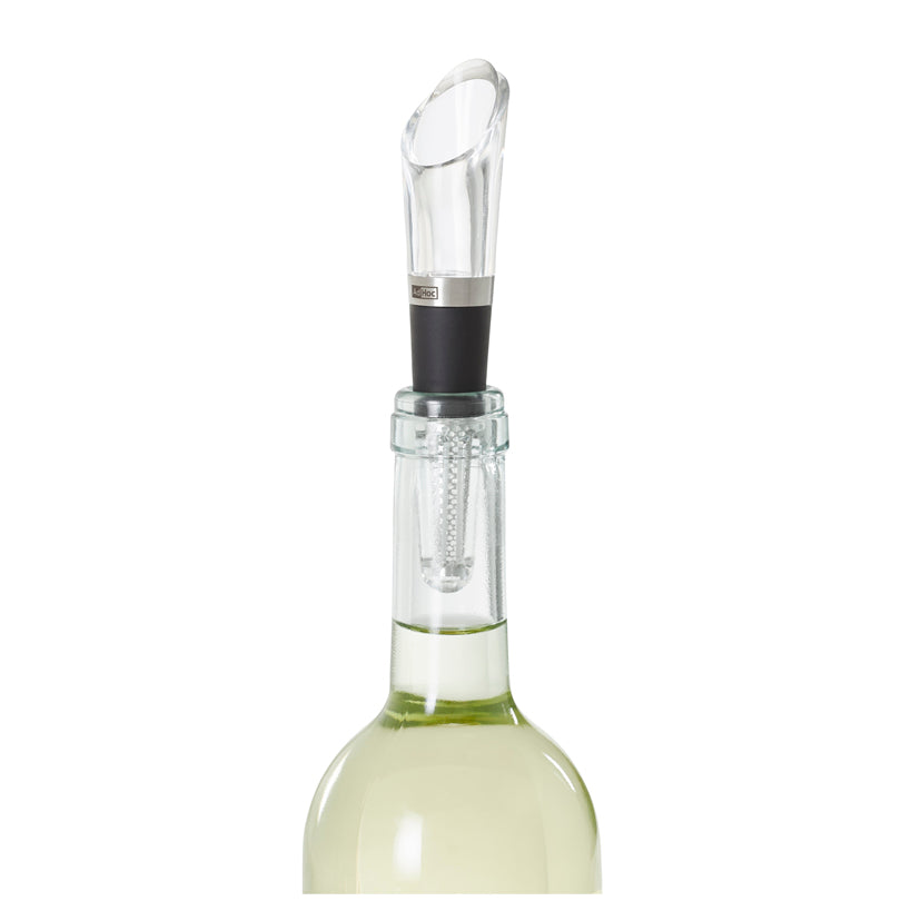 Tappo versatore vino "Vine" con microfiltro integrato, supporto ed appoggio antigoccia cm Ø2,7x13