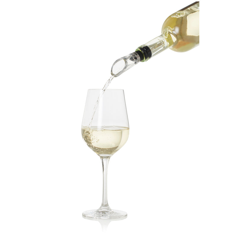 Tappo versatore vino "Vine" con microfiltro integrato, supporto ed appoggio antigoccia cm Ø2,7x13