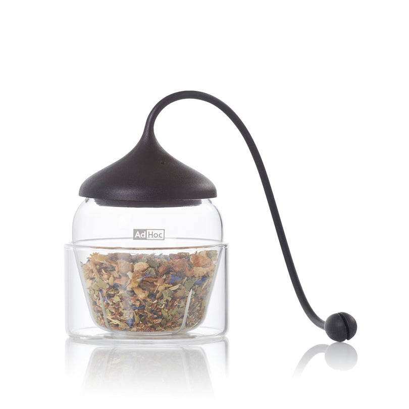 Infusore per tè "Fusion" con base di appoggio in vetro cm Ø6x7