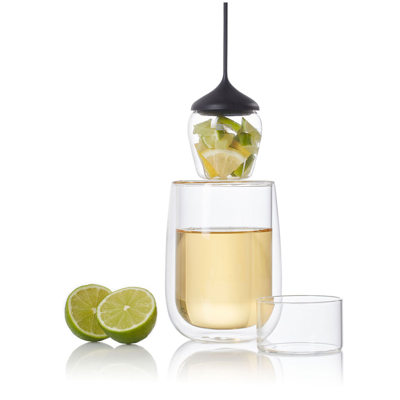 Infusore per tè "Fusion" con base di appoggio in vetro cm Ø6x7