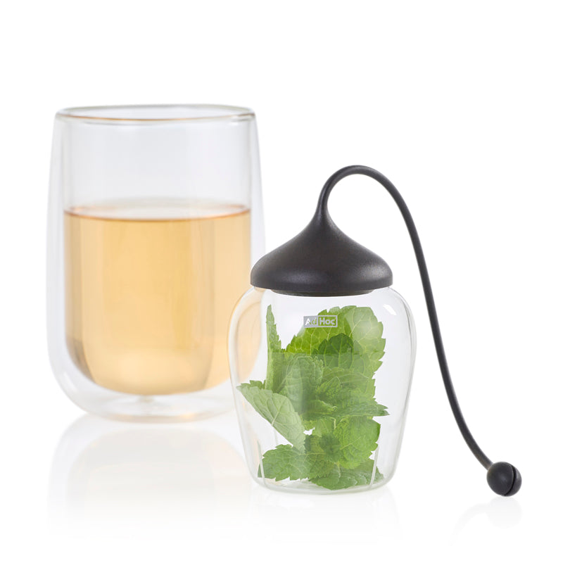 Infusore per tè "Fusion XL" con base di appoggio in vetro cm Ø7x11,5