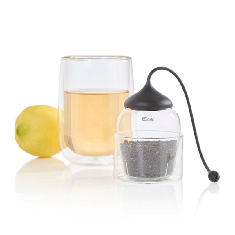 Infusore per tè "Fusion XL" con base di appoggio in vetro cm Ø7x11,5