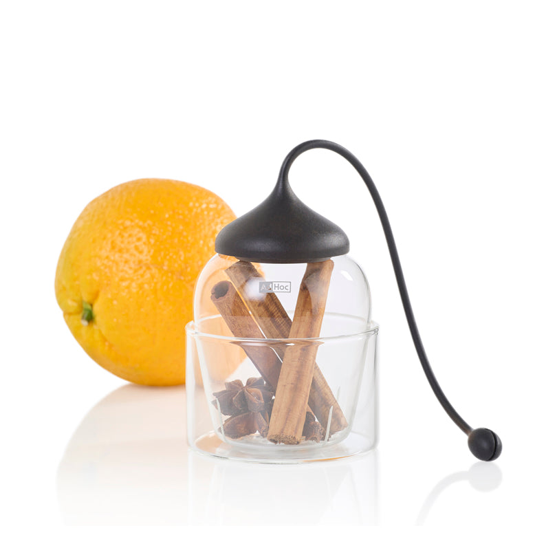 Infusore per tè "Fusion XL" con base di appoggio in vetro cm Ø7x11,5