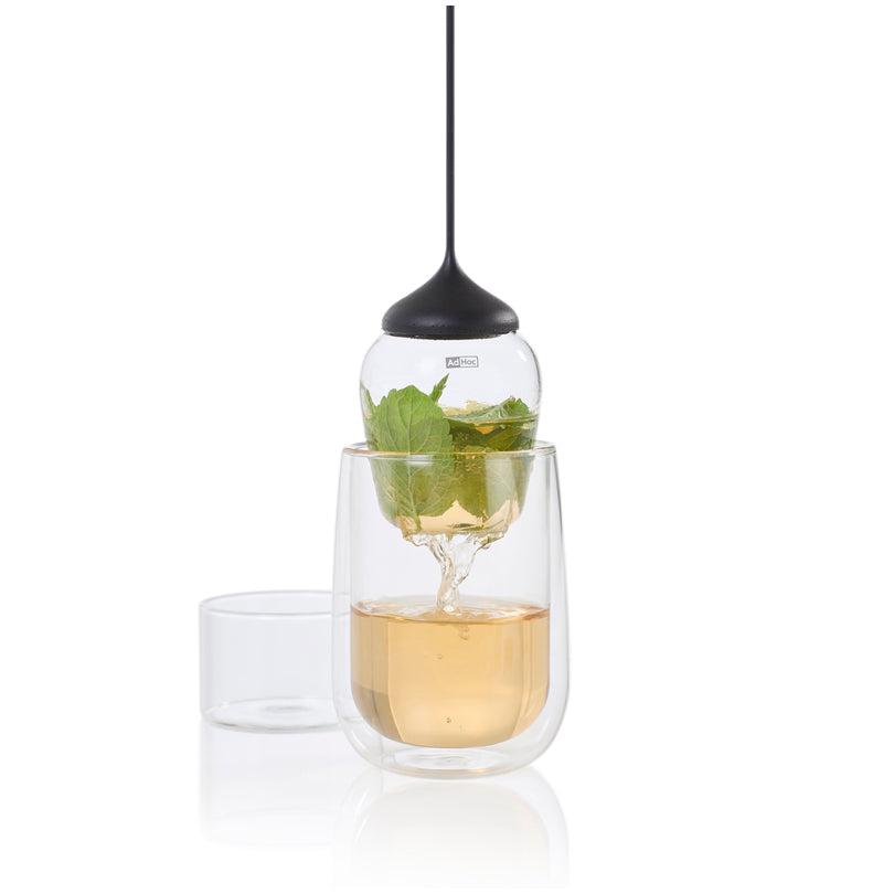 Infusore per tè "Fusion XL" con base di appoggio in vetro cm Ø7x11,5