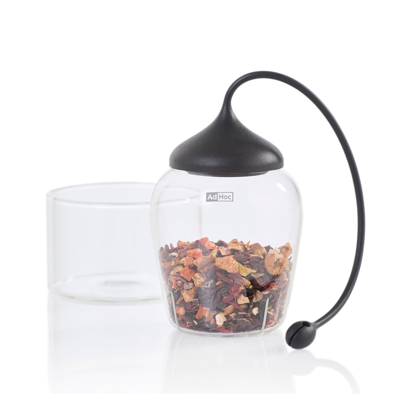 Infusore per tè "Fusion XL" con base di appoggio in vetro cm Ø7x11,5