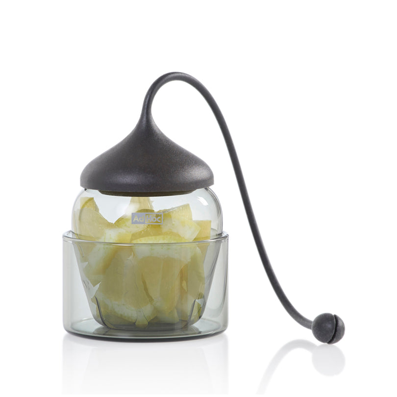 Infusore per tè "Fusion" con base di appoggio in vetro cm Ø7x7