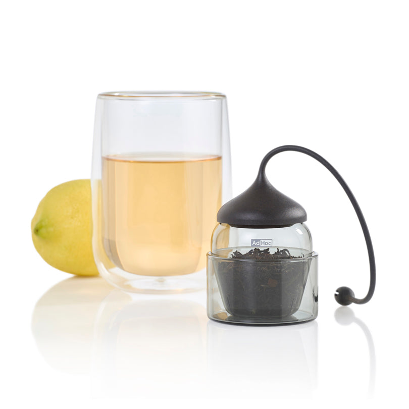 Infusore per tè "Fusion" con base di appoggio in vetro cm Ø7x7