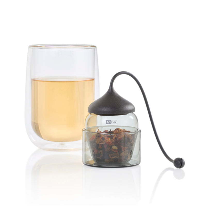 Infusore per tè "Fusion" con base di appoggio in vetro cm Ø7x7