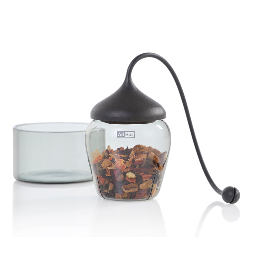 Infusore per tè "Fusion" con base di appoggio in vetro cm Ø7x7