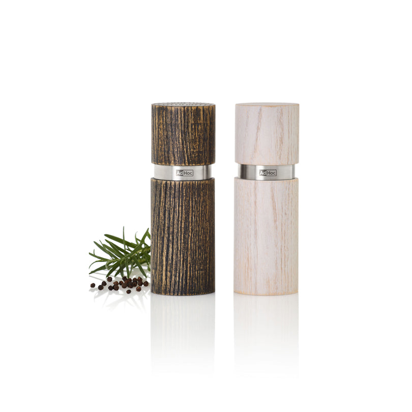 Macinapepe e macinasale "Textura Antique", confezione assortita da 2 pezzi cm Ø4,5x13