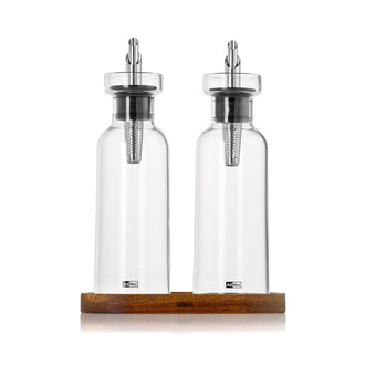 Menagere dosaolio & dosaaceto "AromaPour" con base in acacia cl 30/cm 16x8,2x21,3