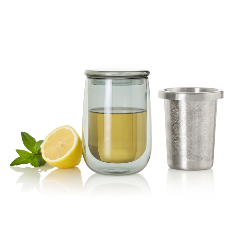 Bicchiere tè con infusore "Fusion Glass" cl 40/cm Ø9x13,5