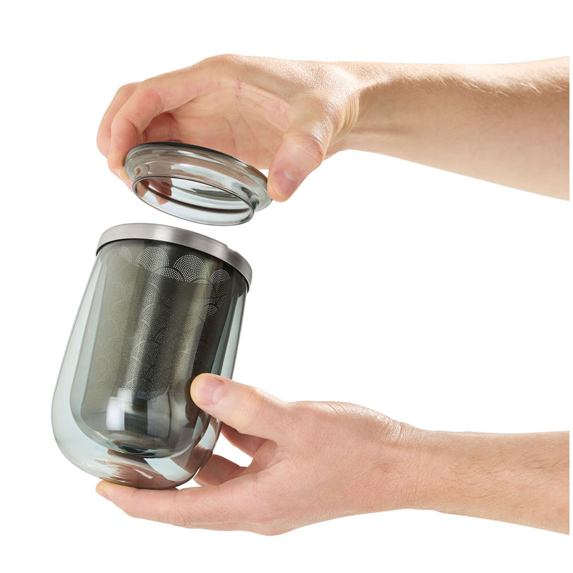 Bicchiere tè con infusore "Fusion Glass" cl 40/cm Ø9x13,5