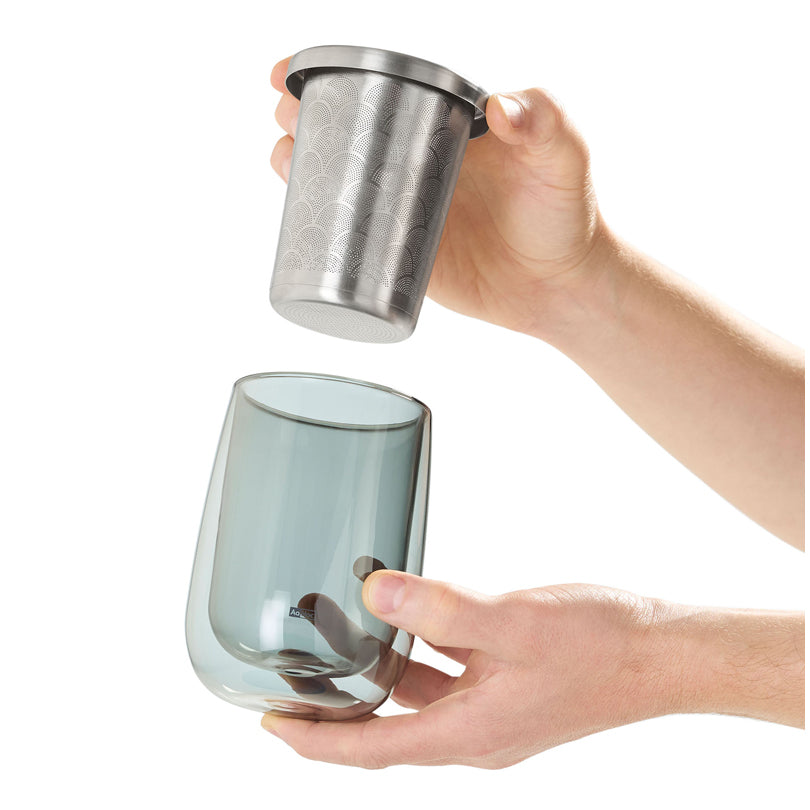 Bicchiere tè con infusore "Fusion Glass" cl 40/cm Ø9x13,5