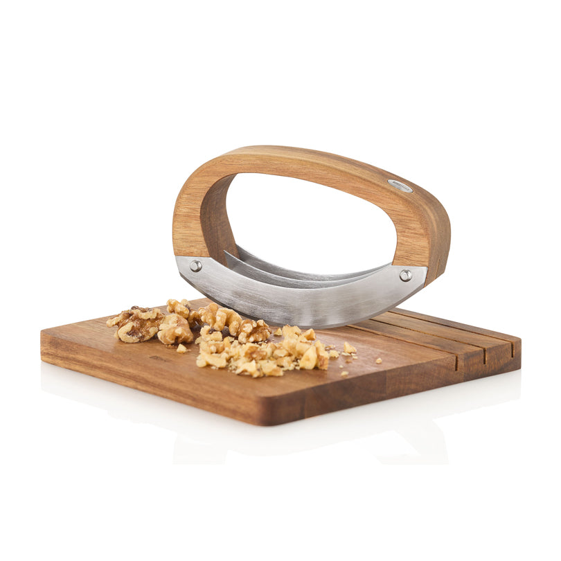 Mezzaluna "RoccaVerde" con tagliere cm 18x18x10,5