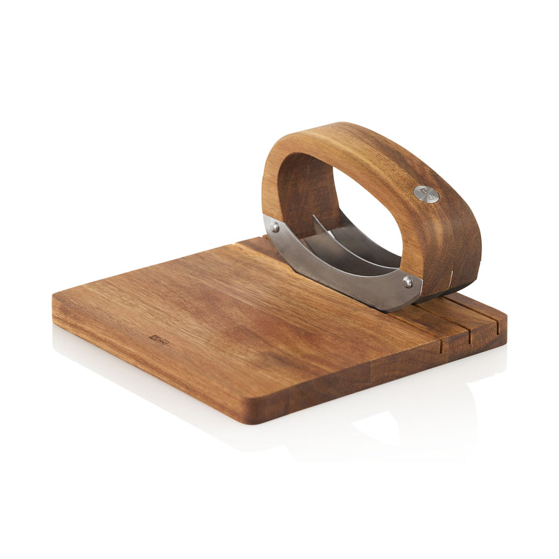 Mezzaluna "RoccaVerde" con tagliere cm 18x18x10,5