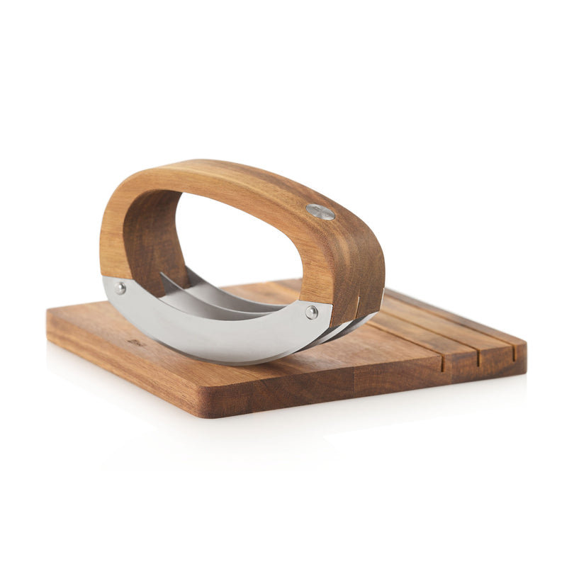 Mezzaluna "RoccaVerde" con tagliere cm 18x18x10,5