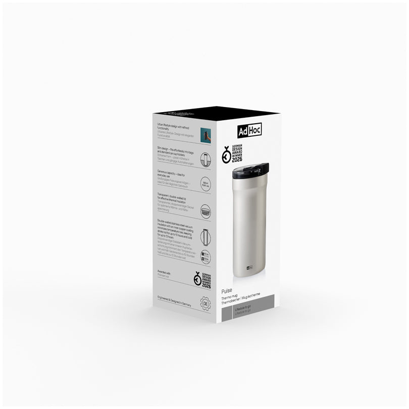Tazza termica/Travel mug "Pulse", a doppia parete ml 350/cm Ø8x16