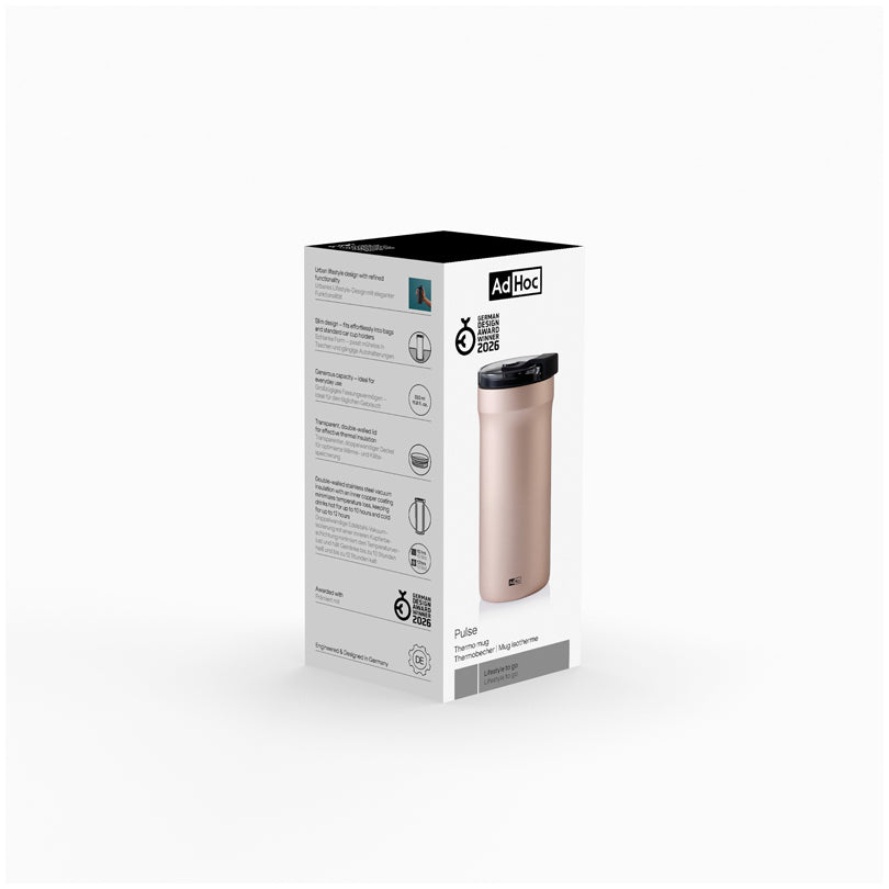 Tazza termica/Travel mug "Pulse", a doppia parete ml 350/cm Ø8x16