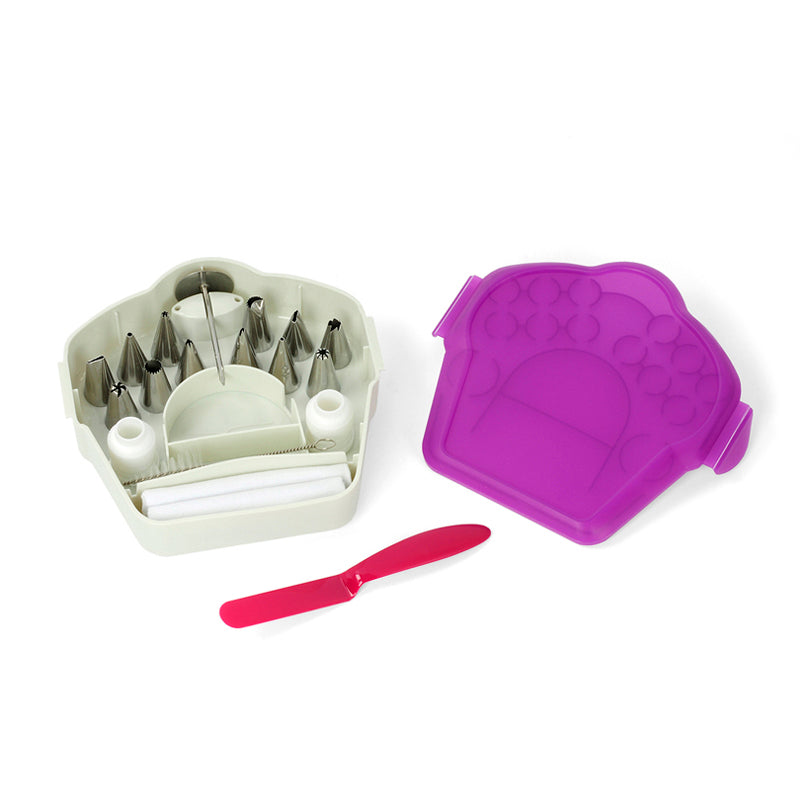 Set per decorazione Pasticceria in scatola da 19 pezzi cm  16x16x4,5