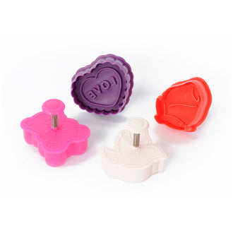 Stampino Valentine 4 pezzi assortiti cm  5,5x5x4,5