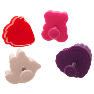 Stampino Valentine 4 pezzi assortiti cm  5,5x5x4,5