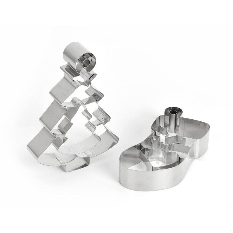 Stampini Xmas Glass Cookie set di 2 pezzi assortiti cm  12x7x2,5/13x9x2,