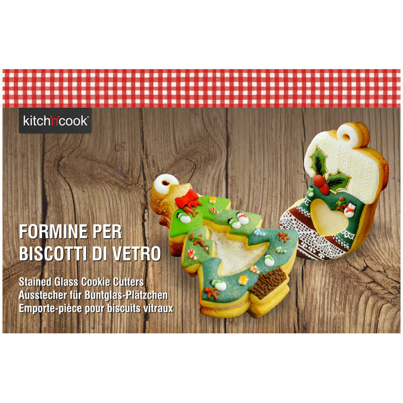 Stampini Xmas Glass Cookie set di 2 pezzi assortiti cm  12x7x2,5/13x9x2,