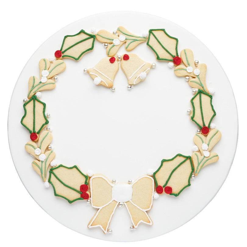 Stampini biscotti Corona di Natale, set di 5 pezzi cm  4,5/6/7/9