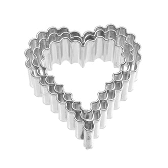 Stampino Cuore ondulato, confezione assortita da 3 pezzii cm Ø4/5/6