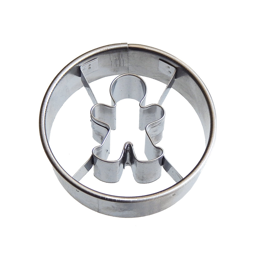 Stampino tondo con Gingerman/Omino panpepato cm Ø5