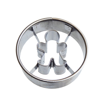 Stampino tondo con Gingerman/Omino panpepato cm Ø5