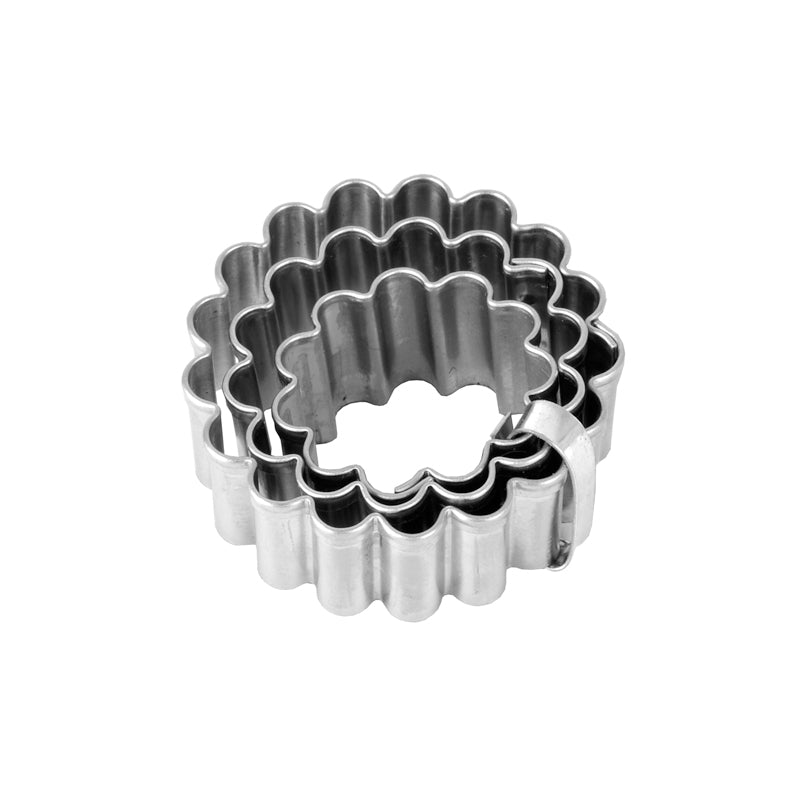 Stampino tondo ondulato, confezione assortita da 3 pezzi cm Ø2,5/3,5/4,5