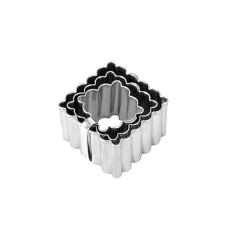 Stampino Quadro ondulato, confezione assortita da 3 pezzi cm Ø2,5/3,5/4,5