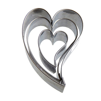 Stampino Cuore curvo, confezione assortita da 3 pezzi cm 3,2/5,9/7