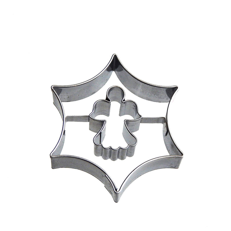 Stampino Stella a 6 punte con angelo cm Ø5,5x1,6