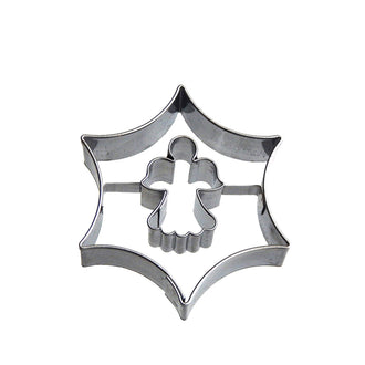 Stampino Stella a 6 punte con angelo cm Ø5,5x1,6