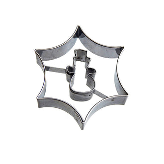 Stampino Stella a 6 punte con pupazzo di neve cm Ø5,5x1,6