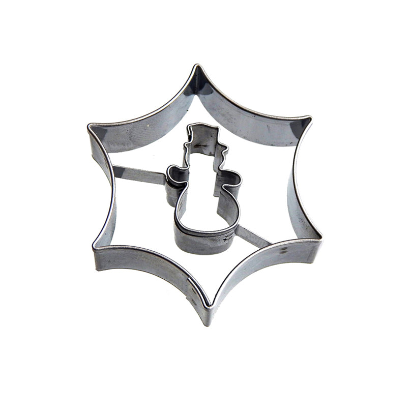 Stampino Stella a 6 punte con pupazzo di neve cm Ø5,5x1,6