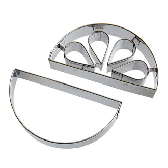 Set stampino/formina per biscotti Spicchi d'arancia, confezione 2 pezzi (stampino base + stampino spicchi d'arancia) cm 8x4