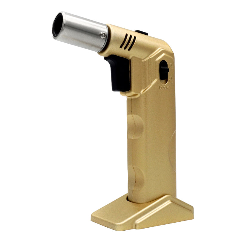 Bruciatore a gas per creme-brulee' "Chef Torch" con supporto d'appoggio cm 13x5x16,5