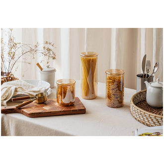 Barattolo con coperchio in vetro, tondo l 0,5/cm Ø9x11