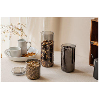 Barattolo con coperchio in vetro, tondo l 0,5/cm Ø9x11