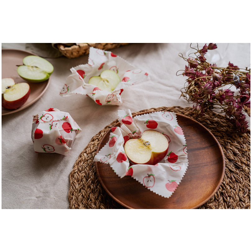 Pellicola di cera d'api "Mela", confezione 2 pezzi cm 20x20