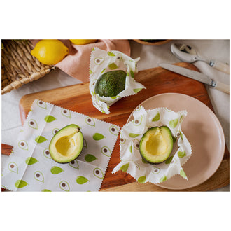 Pellicola di cera d'api "Avocado", confezione 2 pezzi cm 20x20