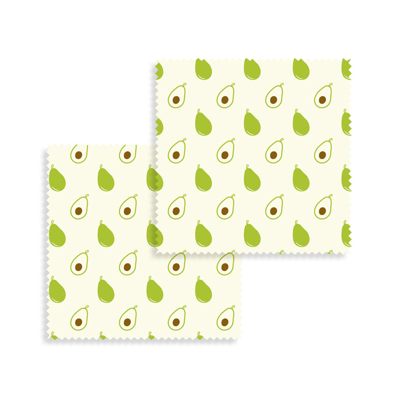 Pellicola di cera d'api "Avocado", confezione 2 pezzi cm 20x20