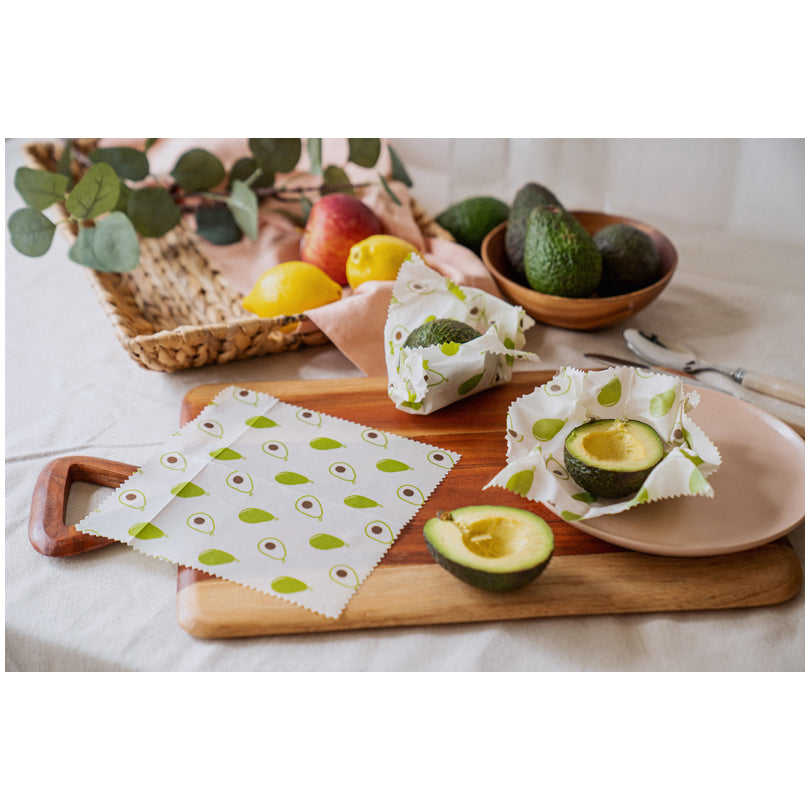 Pellicola di cera d'api "Avocado", confezione 2 pezzi cm 20x20